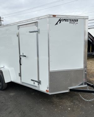 Homesteader 6 x 12 V-Nose Cargo Trailer – Rear Barn Doors