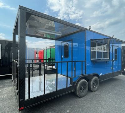 8.5 X 22 TA3 BBQ Trailer / Food Trailer in Blue | Stock #52667