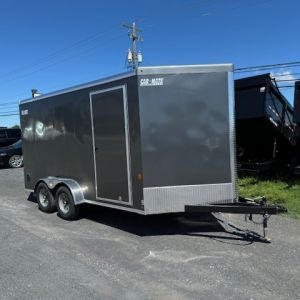 Car Mate 7 x 14 V-Nose Enclosed Cargo Trailer – 12” Added Height