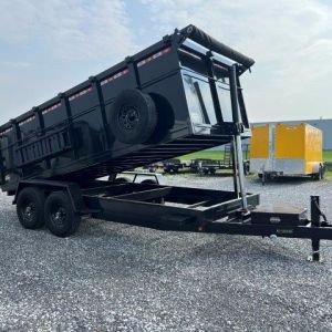 Covered Wagon 7 x 16 Prospector Dump Trailer – 4′ High Sides